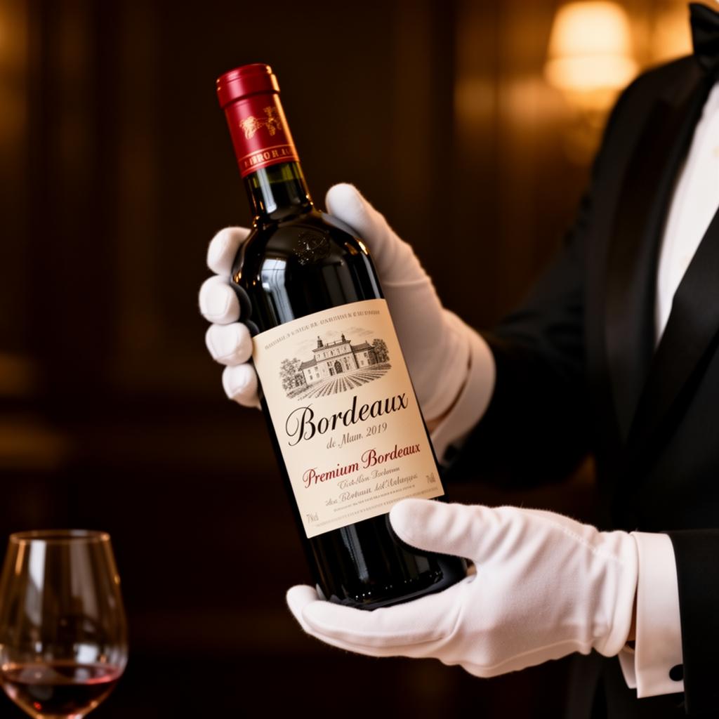 Eine Bordeaux-Flasche wird begutachtet